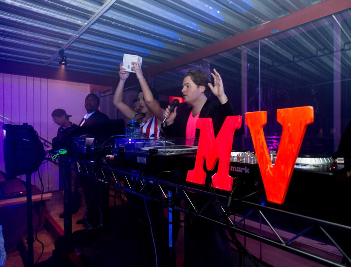 At the MV.com party in Venice, California
