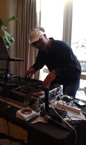 DJ Dime spins some catchy tunes for the celebs and media in attendance