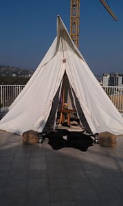 Under Canvas Events high end "glamping" teepee