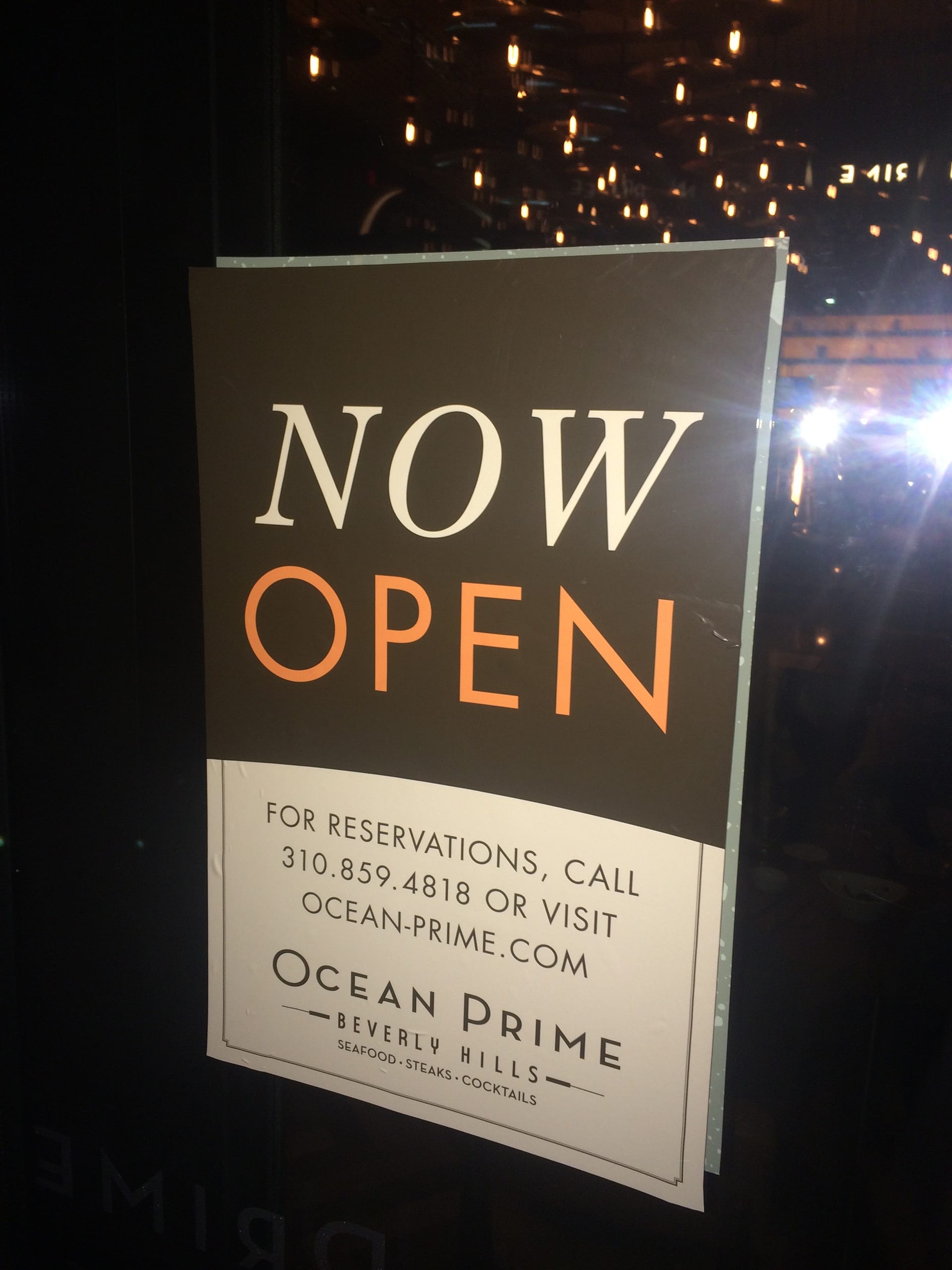 Ocean Prime in Beverly Hills is now accepting reservations