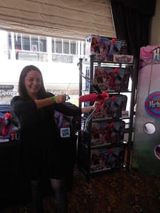 Christie D'Amato with the Nerf Rebelle