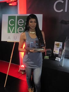 The Clio speaker on display at the event