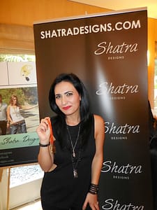 Lovely Sheila from Shatra Designs models one of her bracelets.