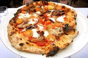 Wood burning oven pizza at Areal.