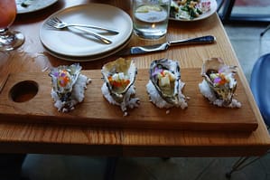 The oysters from The Independence Santa Monica
