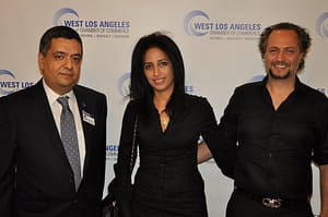 Farahanipour with author, activist, designer and board member of the West Los Angeles Chamber of Commerce Elham Yaghoubian and her husband, Dr. Farshid Delshad. Photo courtesy of the West Los Angeles Chamber of Commerce