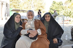 Leni (far left) on the set of For the Birds with legendary Iranian actor Kamran Malak Motiei and noted Iranian-American actress Roxana Rastegar
