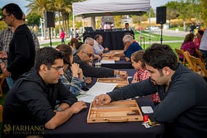 Meeting of the minds at the Backgammon Tournament. Photo courtesy of the Farhang Foundation