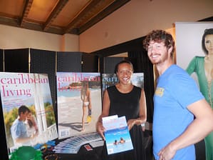 Pita Phipps, editor-in-chief of Caribbean Living Magazine with actor Anders Holm of Workaholics