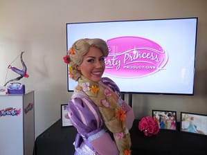 Rapunzel let down your hair! Rapunzel from Tangled at the Party Princess Productions booth