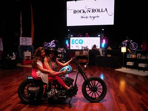 Ticket to Ride..Avalon Barrie and MAria Cordeiro of Shama Jade ride one of Nash Motorcycles' cool bikes! Photo courtesy of Vida G.
