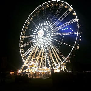 The Iconic Coachella Ferris Wheel at night