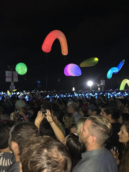 The huge crowd had a great time at the Santa Monica Pier