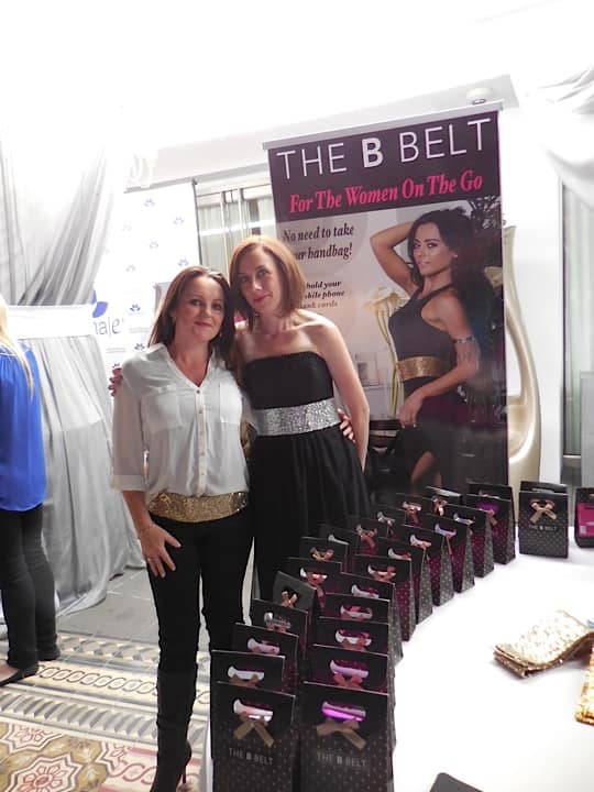 Becky and Karrin of B Belt, a really stylish belt that literally holds all a woman's essentials...cell phone, wallet, etc.