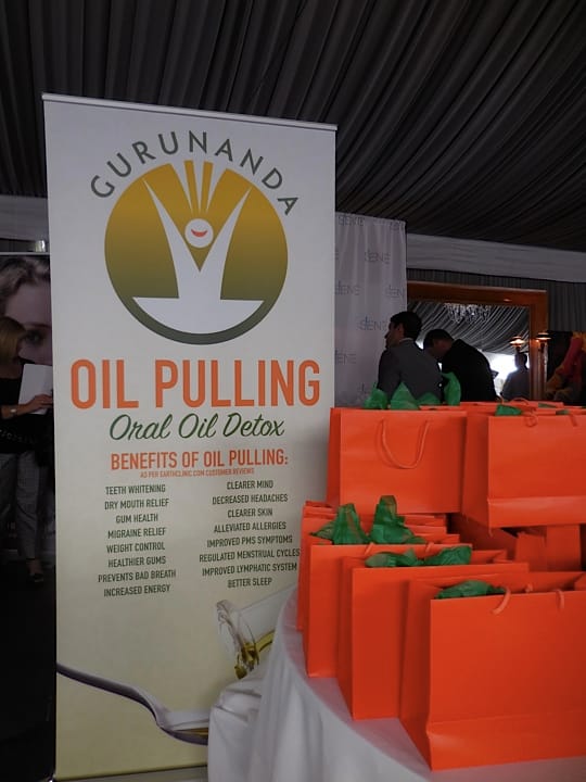 Striking oil...Gurunanda oil pulling display