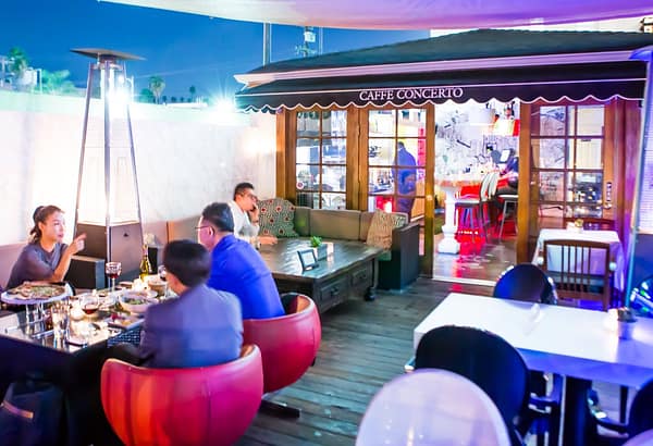 The luxurious setting gives a VIP feel at Caffe Concerto in Koreatown