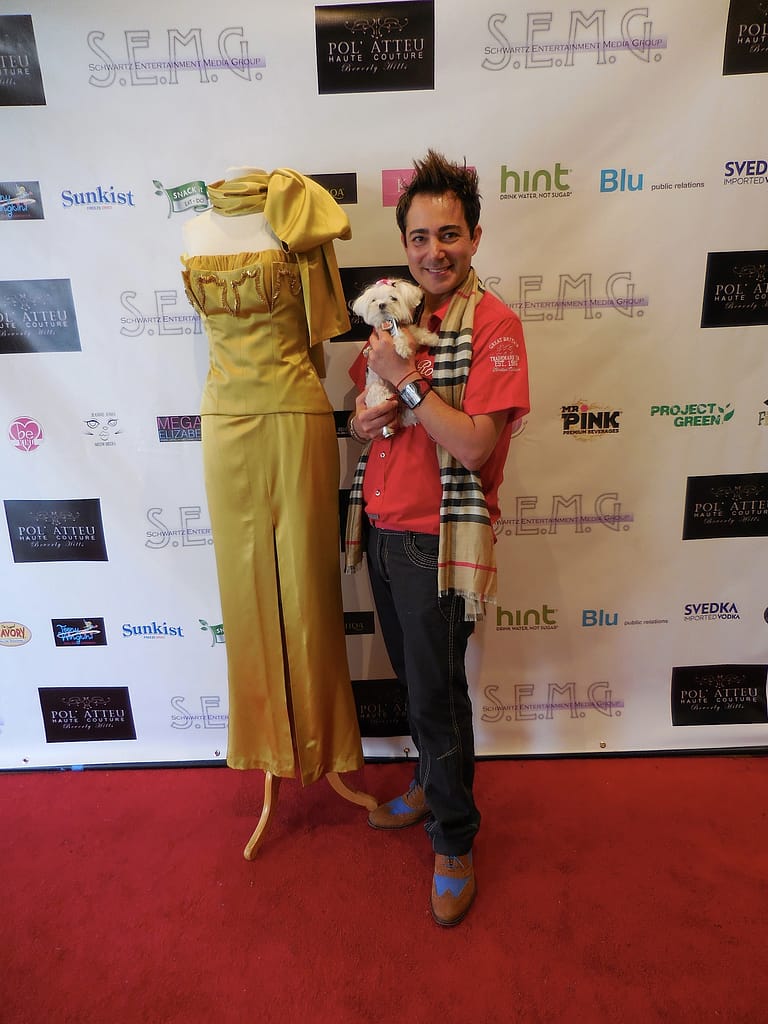 Oscar Gold...Pol' and Snow White with one of Pol's stunning haute couture designs